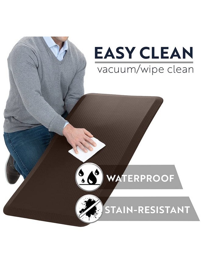 KANGAROO Thick Ergonomic Anti Fatigue Mats for Kitchen Floor, 39x20, Cushioned Standing Office Desk Mat, Waterproof Scratch Resistant Topside, Supportive All Day Comfort Padded Foam Rugs, Brown - Image 4