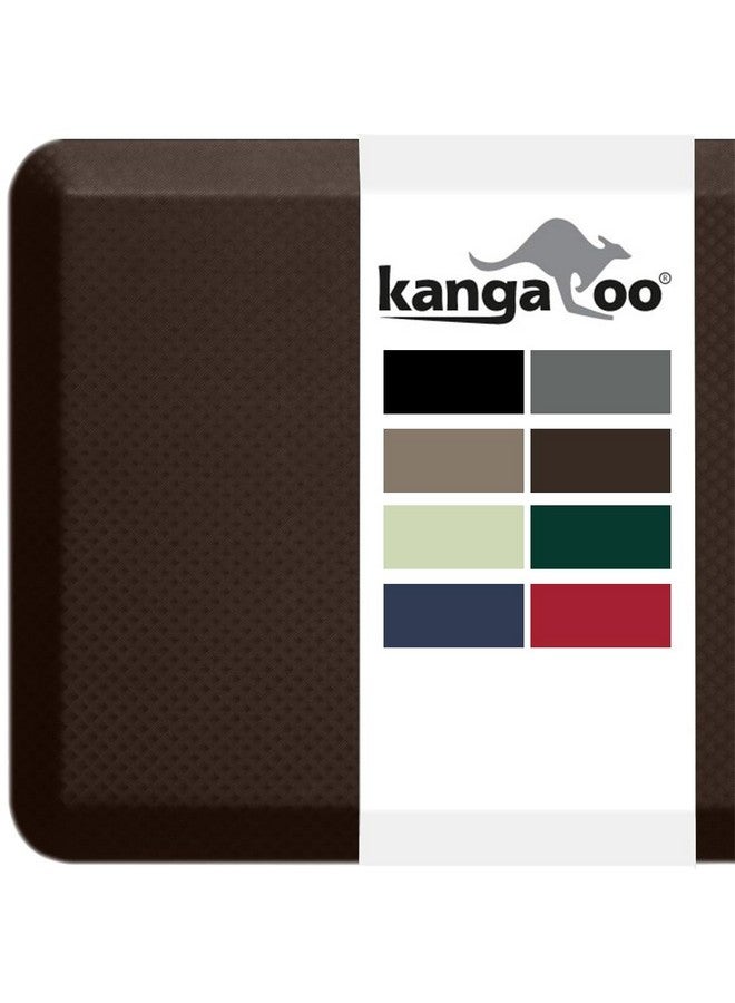 KANGAROO Thick Ergonomic Anti Fatigue Mats for Kitchen Floor, 39x20, Cushioned Standing Office Desk Mat, Waterproof Scratch Resistant Topside, Supportive All Day Comfort Padded Foam Rugs, Brown - Image 1