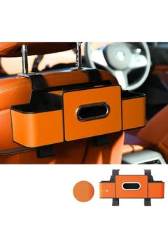 Generic Car Organizers A leather car seat back storage bag with foldable table support, and a multi-pocket hanging storage bag for car seat backs  - Image 3