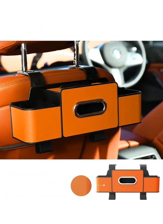 Generic - Car Organizers A leather car seat back storage bag with foldable table support, and a multi-pocket hanging storage bag for car seat backs - Image 1