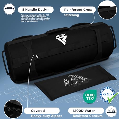 RDX Sandbag for Fitness Weights Training Unfilled Power Bags with Handles 5200 LBs Adjustable Weighted Slam Bag for Strength Powerlifting Running Heavy Workout Home Gym Exercise Sold AS UNFILLED - Image 3