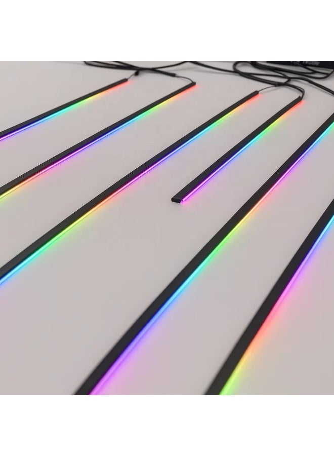 طقم إضاءة LED محيطية لمقصورة السيارة (6 في 1): شرائط أكريليك RGB بتأثيرات ضوئية متناغمة (Symphony) | تحكم عبر التطبيق | مزامنة مع الموسيقى | 16 مليون لون | إضاءة داخلية شاملة للسيارات (جهد 12 فولت) - Image 3