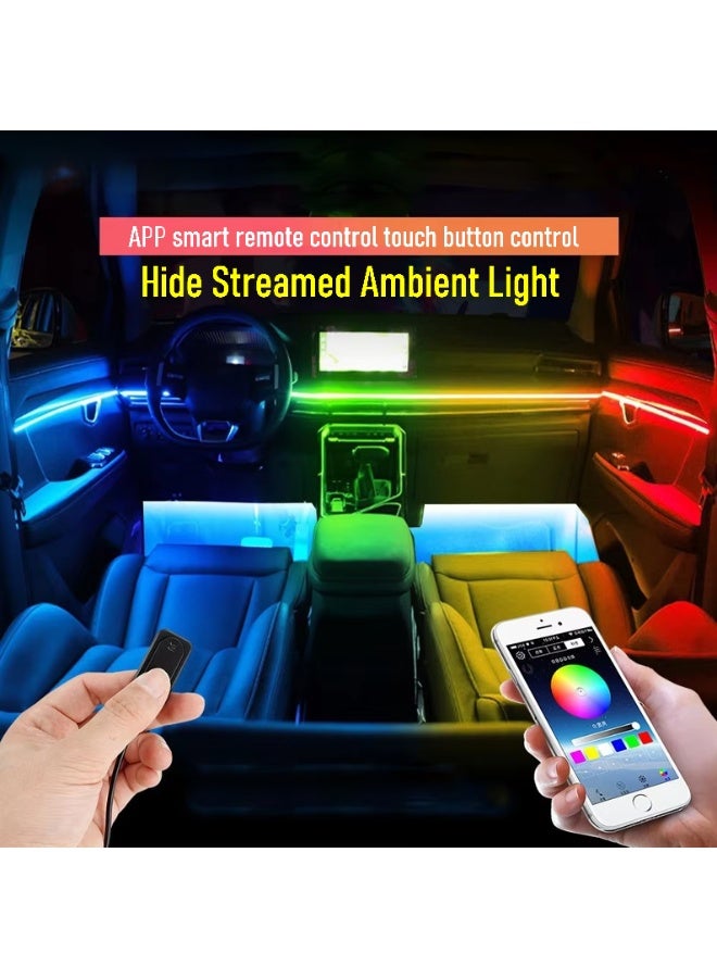 طقم إضاءة LED محيطية لمقصورة السيارة (6 في 1): شرائط أكريليك RGB بتأثيرات ضوئية متناغمة (Symphony) | تحكم عبر التطبيق | مزامنة مع الموسيقى | 16 مليون لون | إضاءة داخلية شاملة للسيارات (جهد 12 فولت) - Image 5