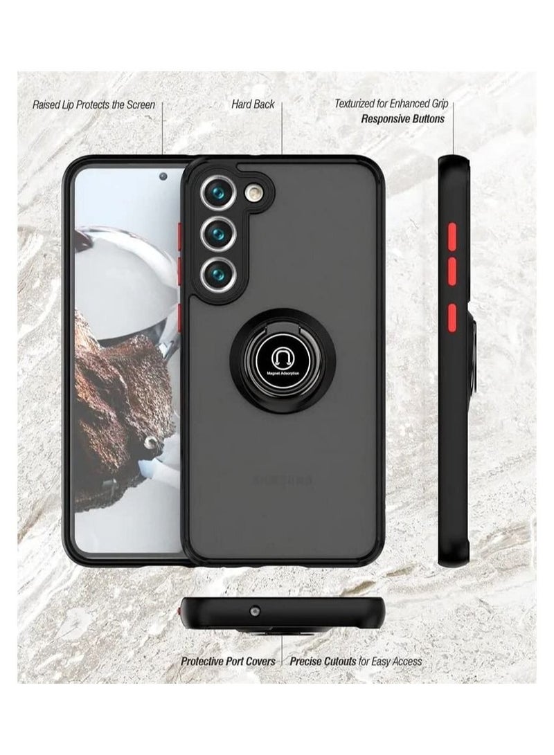 جراب samsung galaxy s23 plus ، غطاء خلفي واقي من المعدن الدائري لهاتف Samsung s23 plus أسود - Image 5