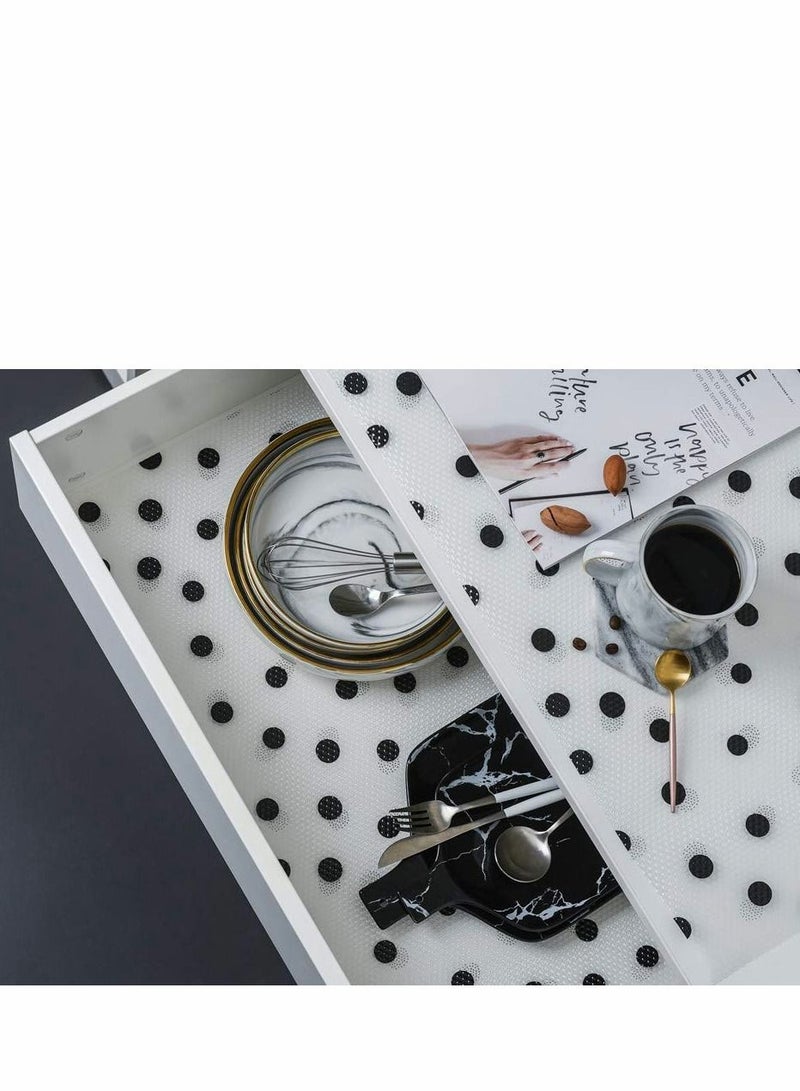 SYOSI Shelf Liner Drawer for Kitchen, Non-Adhesive Waterproof Transparent EVA Refrigerator Cabinet Pantry Shelves , Non-Slip Can be Cut Placemats ( Polka Dot / 17.7" x 47.2" ) - Image 3