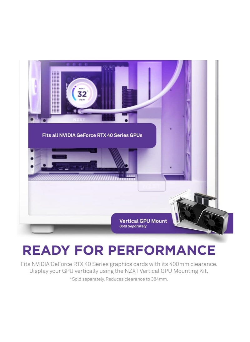 NZXT - NZXT H7 Elite ATX Mid Tower PC Gaming Case - Front I/O USB Type-C Port - Quick-Release Tempered Glass Side Panel  White (2023) - Image 1