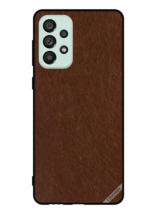 Covernex Protective Case Cover For Samsung Galaxy A73 5G Dark   Leather Pattern - Image 1