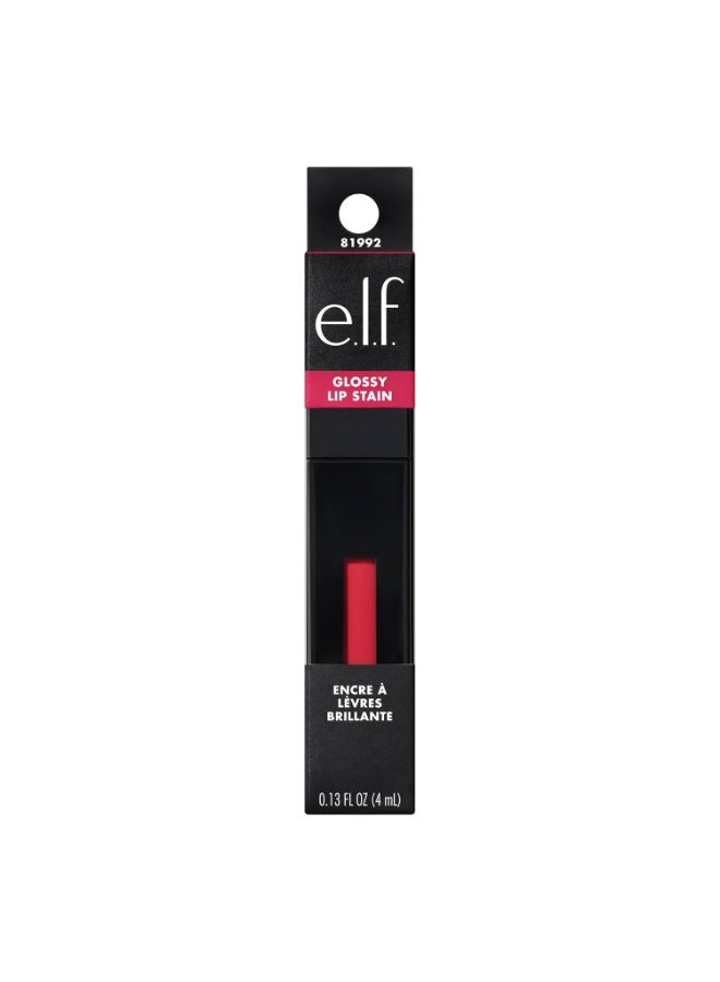 إلف e.l.f. ملوّن الشفاه اللامع (Glossy Lip Stain) — تركيبة خفيفة الوزن تدوم طويلاً، تمنح الشفاه لمسة لونية شفافة ولمسة نهائية ذات لمعان ناعم — منتج نباتي ولم يُجرَ اختباره على الحيوانات — درجة "Fuchsia Fantasy" (4 مل) - Image 2