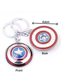 RainSound RainSound Captain America Shield Keychain Metal Keyring, Rotating (Silver Glossy)  - Image 5