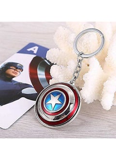 RainSound RainSound Captain America Shield Keychain Metal Keyring, Rotating (Silver Glossy)  - Image 3