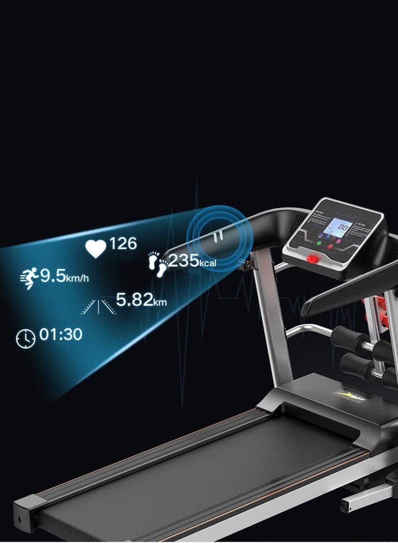 Multifunctional Folding Treadmill, Home Silent Shock Absorption Indoor Walking Machine (EU Plug)