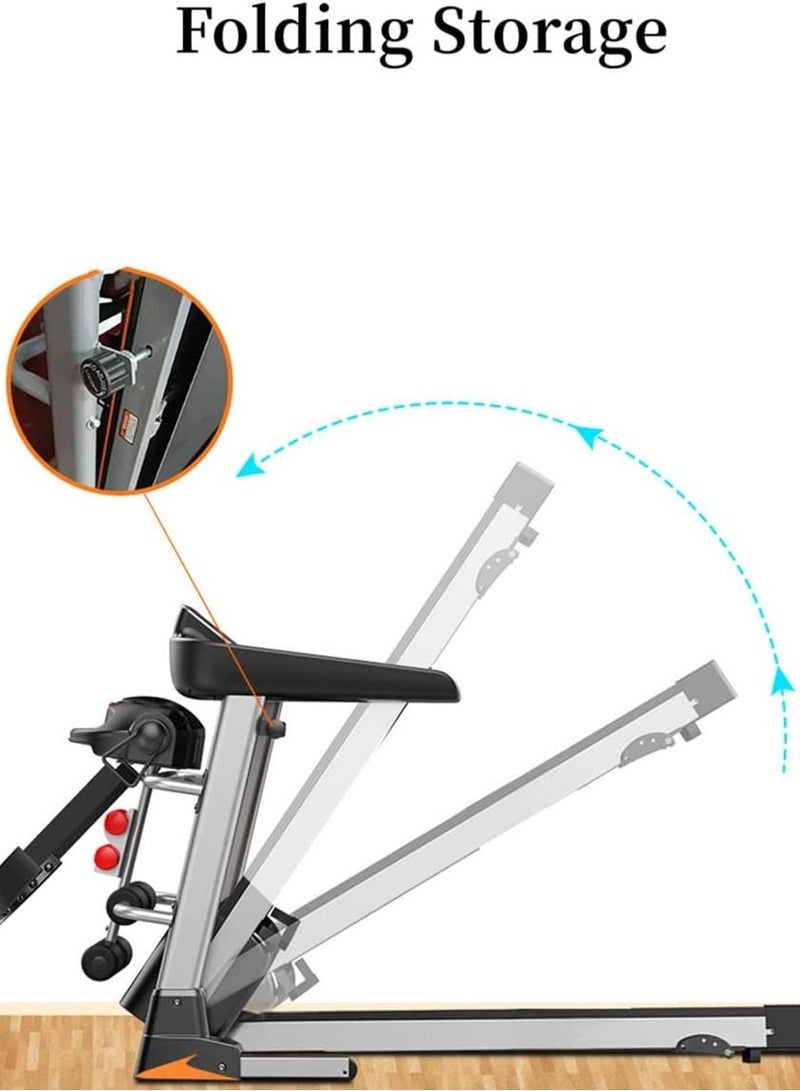 Multifunctional Folding Treadmill, Home Silent Shock Absorption Indoor Walking Machine (EU Plug)