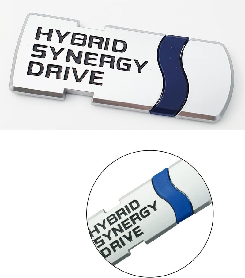 AutoBizarre 3D Raised Hybrid Synergy Drive Logo Metal Monogram Emblem Badge Sticker for All Cars & Bikes (Silver) - Image 2