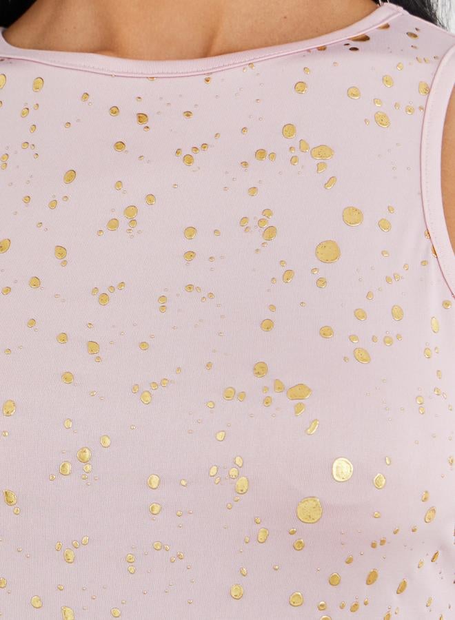 تايك تو بلوزة كامي مستديرة مطبوعة - Image 3