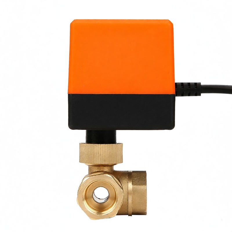 DN15 G1/2 Brass 3 Way Motorized Ball Electrical Valve for Air Conditioner DC12V - Image 1