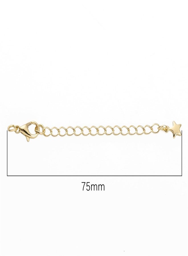 BEADIA 14K Gold Plated Extender Chains 75mm 20pcs 3D Star Extension Tail Chains for Jewelry Making Findings - Image 2