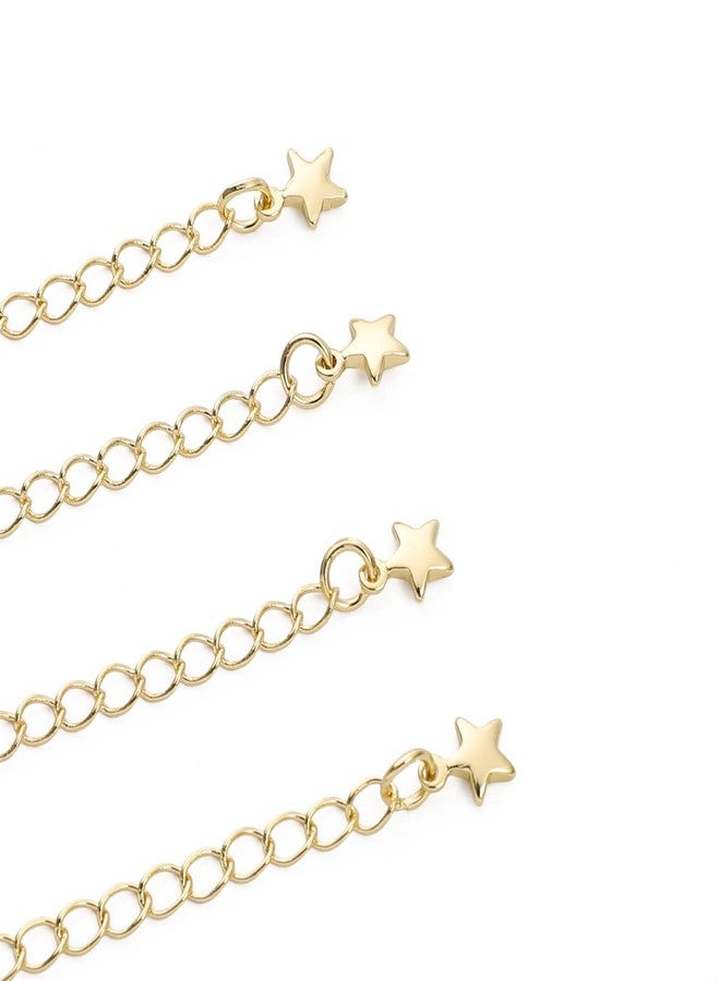 BEADIA 14K Gold Plated Extender Chains 75mm 20pcs 3D Star Extension Tail Chains for Jewelry Making Findings - Image 4