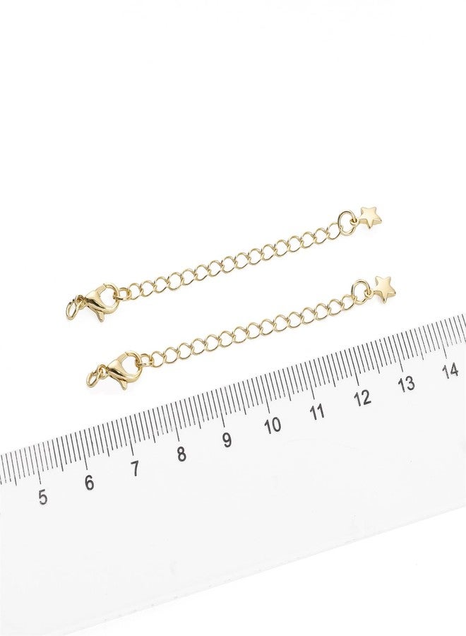 BEADIA 14K Gold Plated Extender Chains 75mm 20pcs 3D Star Extension Tail Chains for Jewelry Making Findings - Image 3