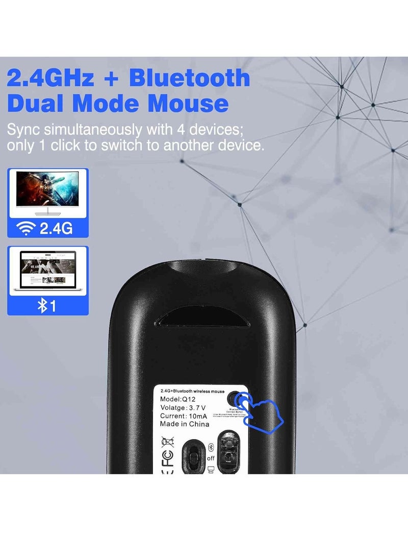 Compact Rechargeable Wireless Multi-Device Bluetooth Keyboard and Mouse Combo with Bracket for Infinix Note 8i Supports Windows, macOS, iPadOS, Android, PC, Mac, Laptop, Smartphone, Tablet - Image 4