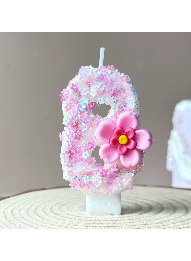 general Graduating Pink Digital Candle Party Dessert Table Decoration Item Birthday Cake decoration for one-year-old Celebration