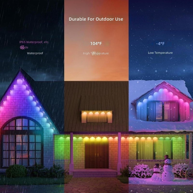 Yeelight Smart Eaves Light Outdoor String Lights 15/30m LED with Custom Doodle and 20 Dynamic Scenes - Image 4