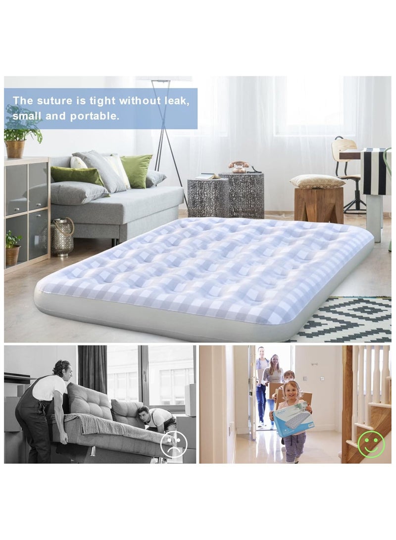 فول جوي مرتبة هوائي للتخييم من Giftway Queen - مرتبة هوائية قابلة للنفخ مع سطح متدفق، غطاء مقاوم للماء - سرير قابل للطي للتخييم / الضيوف / السفر - هدايا الانتقال لمنزل جديد للعائلة - Image 4