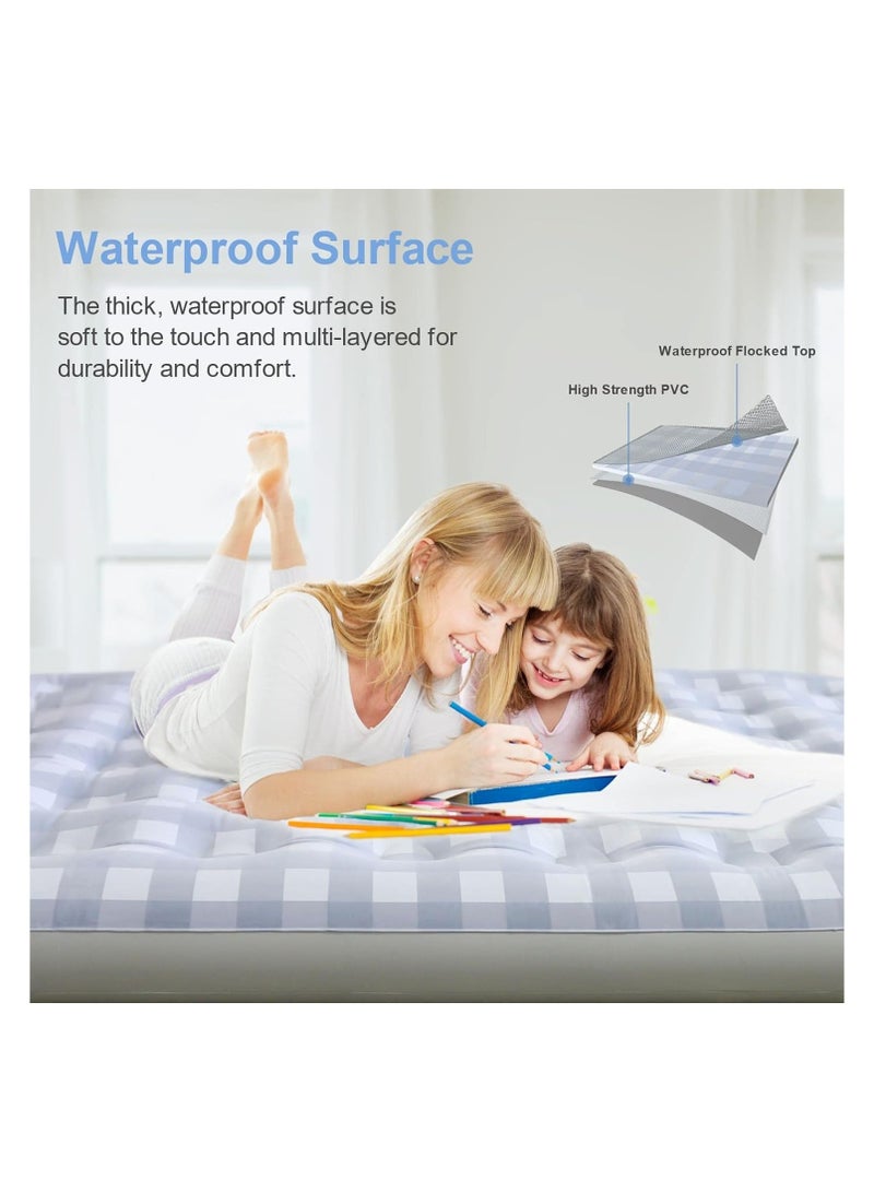 فول جوي مرتبة هوائي للتخييم من Giftway Queen - مرتبة هوائية قابلة للنفخ مع سطح متدفق، غطاء مقاوم للماء - سرير قابل للطي للتخييم / الضيوف / السفر - هدايا الانتقال لمنزل جديد للعائلة - Image 5