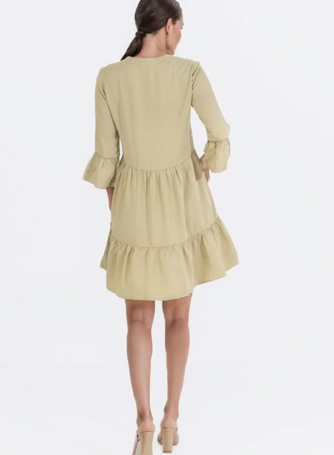ZABAIONE Tiered Cotton Dress