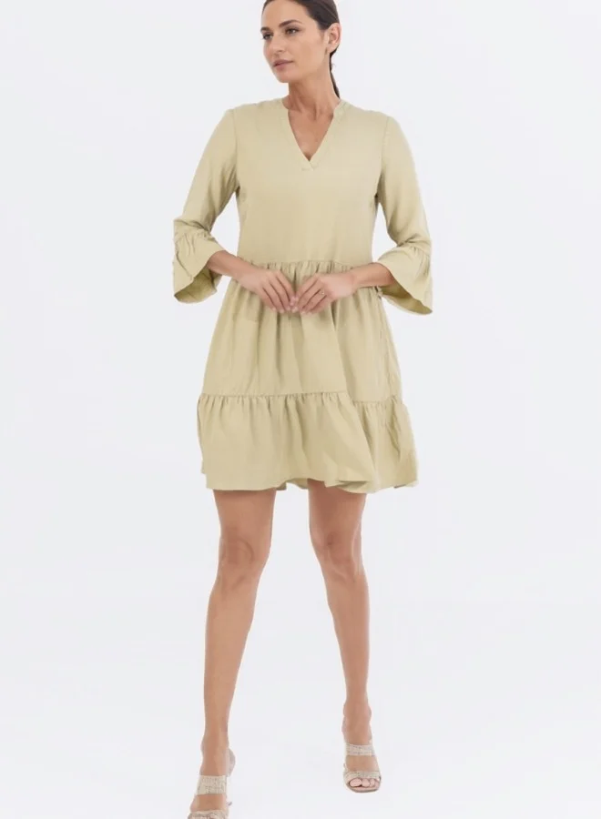 ZABAIONE Tiered Cotton Dress