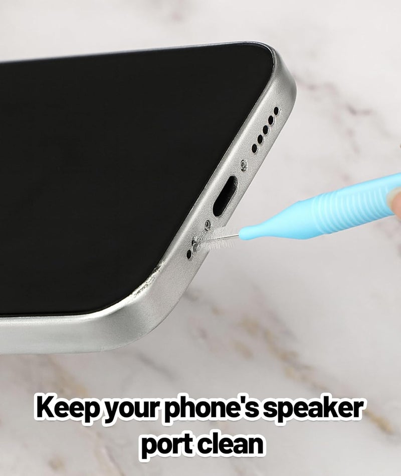RupeeRise 10 Pcs Phone Cleaner Tool for Charging Port and Speaker, 1.0-1.2mm Precision Brush, Phone Cleaning Kit, Ideal for Smartphones and Small Spaces(Blue) - Image 3