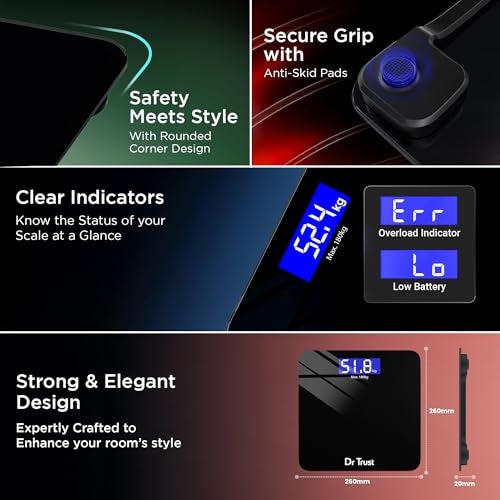 Dr Trust (USA) Electronic Zen Rechargeable Digital Personal Weighing Scale for Human Body with Temperature Display - Image 5