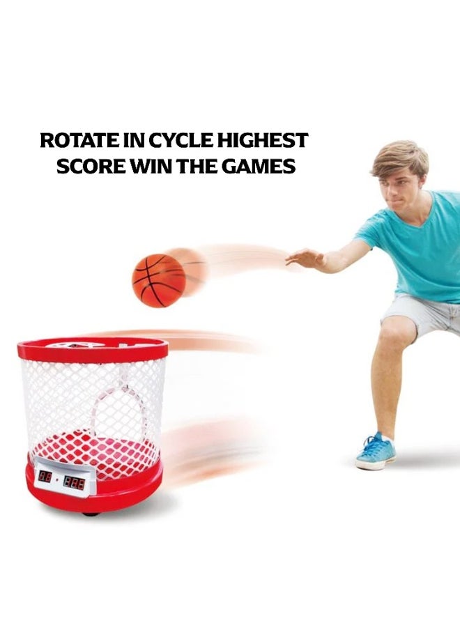 graffic Giraffe Graffic Giraffe Moving Basketball Hoop Set | Runaway Basketball Hoop Stand | Two Balls, One Pump | Electronic Scoreboard with Stadium Sound | Toddler Basketball Toys for Boys Age 5 6 8 12 (Red)  - Image 3