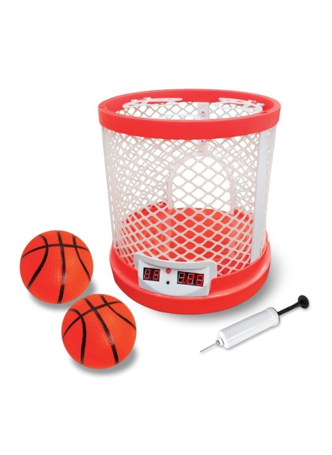 graffic Giraffe Graffic Giraffe Moving Basketball Hoop Set | Runaway Basketball Hoop Stand | Two Balls, One Pump | Electronic Scoreboard with Stadium Sound | Toddler Basketball Toys for Boys Age 5 6 8 12 (Red)  - Image 1