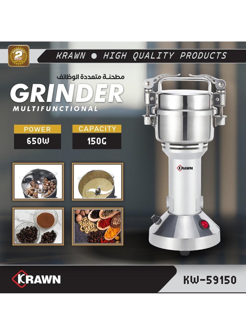 KRAWN Electric Grain Grinder, 150G Large Capacity , High Speed Food Processor with Overload Protection Function 650W - Image 1