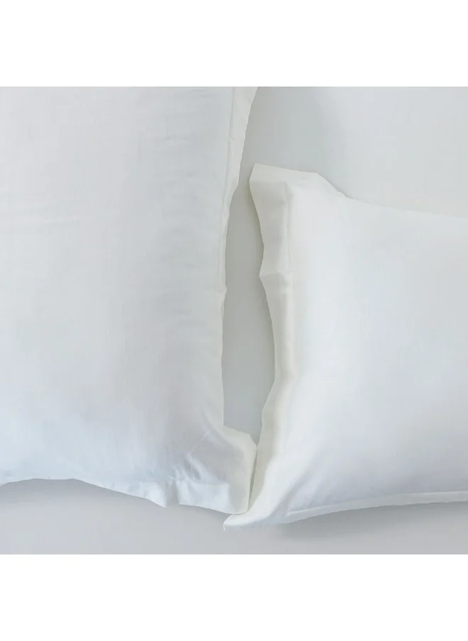 DANUBE HOME Bliss 3 - Pieces Cotton Queen Duvet Cover Set - White - 200x200 cm 50x75 cm | 100% Cotton - 144 Thread Count Bedding Set For Bedroom