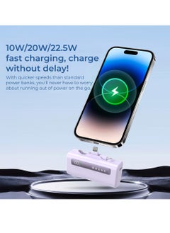 Brave Power Bank Station Kit, Multi-Device Charging Dock, 4x 5000mAh Portable Charger Set with PD22.5W Type-C & PD20W Lightning, LED Display, Fast Charging External Battery for iPhone 16/15/14/13/12, Samsung S25/S24/S23/S22, iPad Pro, AirPods Pro, and More - USB-C Power Bank Charging Station (Purple)  - Image 4