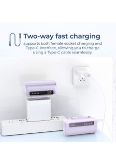 Brave Power Bank Station Kit, Multi-Device Charging Dock, 4x 5000mAh Portable Charger Set with PD22.5W Type-C & PD20W Lightning, LED Display, Fast Charging External Battery for iPhone 16/15/14/13/12, Samsung S25/S24/S23/S22, iPad Pro, AirPods Pro, and More - USB-C Power Bank Charging Station (Purple)  - Image 5