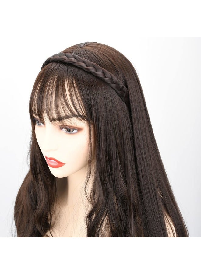 DIGUAN Width 0.7 inch Thin 2 Strands Fishtail Plaited Braids Headband Braided Synthetic Hair Elastic Stretch, Hair Accessory for Women, Girls (F-White Blonde) - Image 5