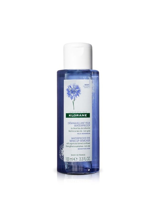 Klorane Waterproof Eye Makeup Remover With Organically Farmed Cornflower - Sensitive Skin Approved -Fragrance Free & Paraben-Free - Vegan - 3.4 fl. oz. - Image 1