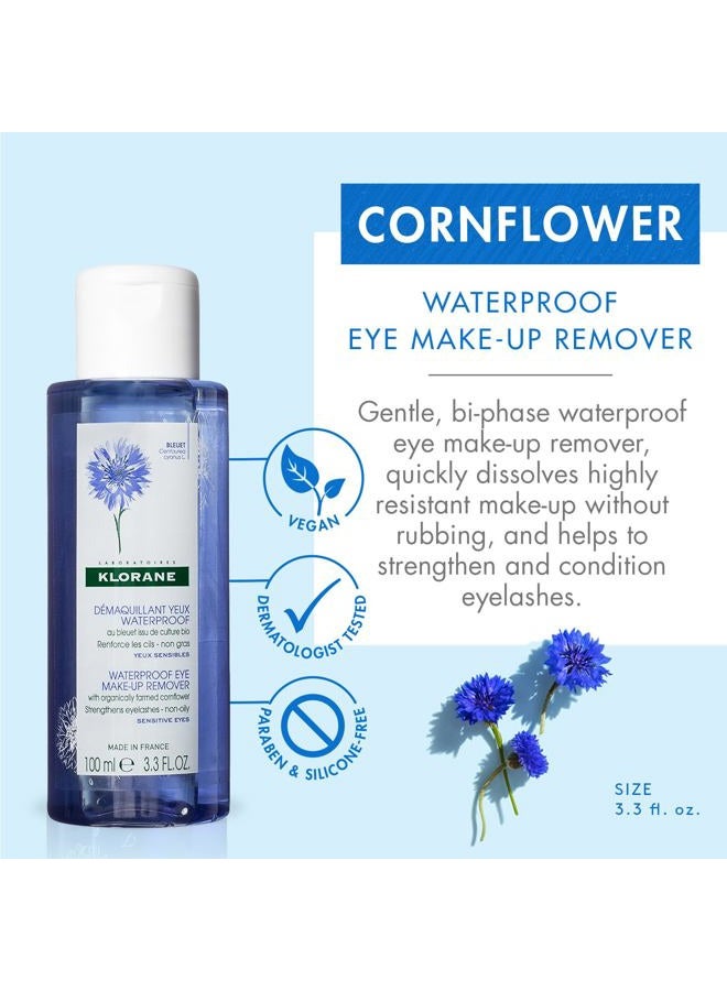 Klorane Waterproof Eye Makeup Remover With Organically Farmed Cornflower - Sensitive Skin Approved -Fragrance Free & Paraben-Free - Vegan - 3.4 fl. oz. - Image 2