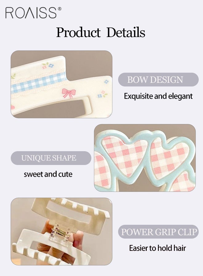 رويس 3 قطع مشابك شعر أكريليك للنساء، مشابك شعر خفيفة الوزن على شكل قلب مجوف، مشابك شعر للجزء الخلفي من الرأس، مناسبة لتصفيف الشعر للسيدات، الاستخدام اليومي، إكسسوارات الموضة - Image 4