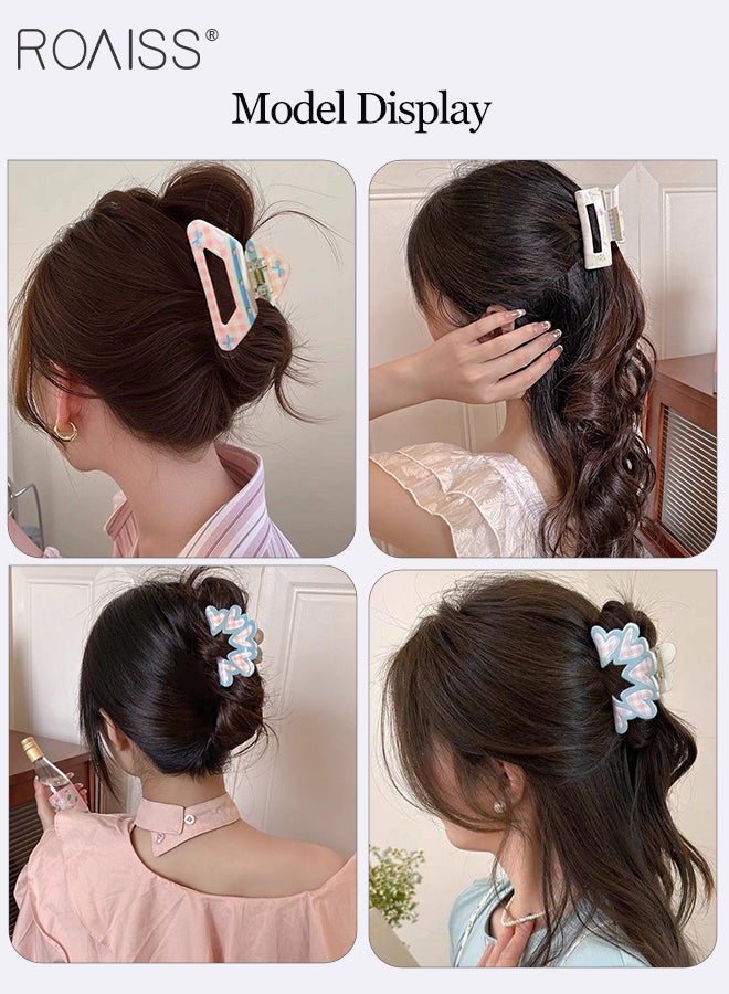 رويس 3 قطع مشابك شعر أكريليك للنساء، مشابك شعر خفيفة الوزن على شكل قلب مجوف، مشابك شعر للجزء الخلفي من الرأس، مناسبة لتصفيف الشعر للسيدات، الاستخدام اليومي، إكسسوارات الموضة - Image 3
