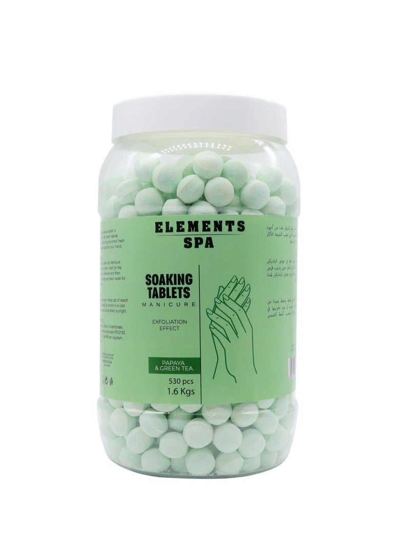 ELEMENTS MANICURE SOAKING TABLETS PAPAYA & GREEN TEA 1.6KG