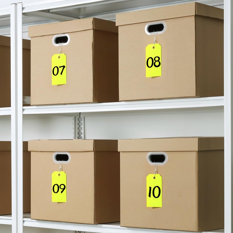 XUWAIDSGN 100 Pcs Waterproof Tags Writable Plastic Tags for Labeling Tag with Wire Tie Large Heavy Duty Tags Moving Tags Pipe Tags for Outdoors Car Garage Storage Box Equipment Parts (Yellow, 6 1/4" x 3 1/8") - Image 5