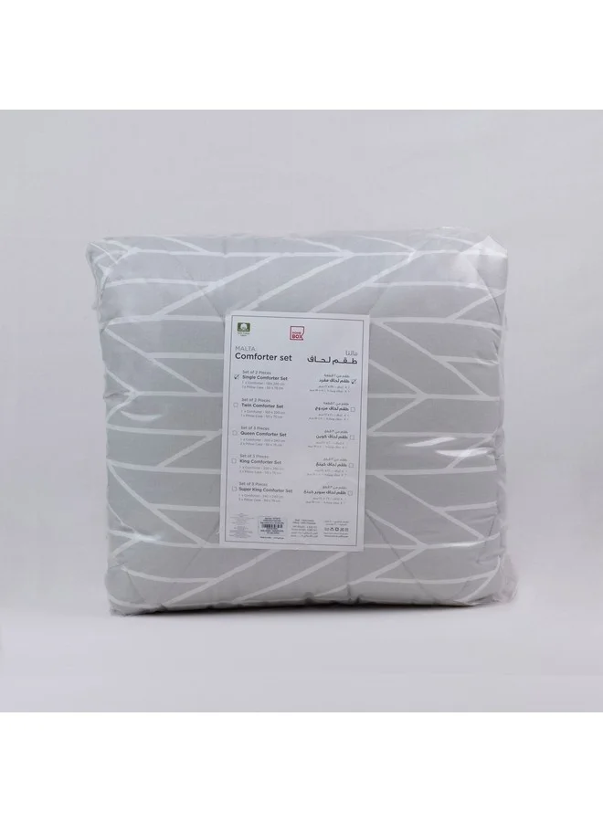 Home Box Malta 2-Pieces Centrum Printed Cotton Twin Comforter Set 160 x 220 cm