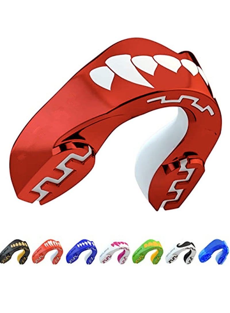 Gonice - Mouthguard Slim Fit, Adults and Junior Gum Shield with Case for Boxing, MMA, Rugby, Martial Arts, Judo, Karate, Hockey and All Contact Sports(Adult (12+ Years), Red) - Image 1