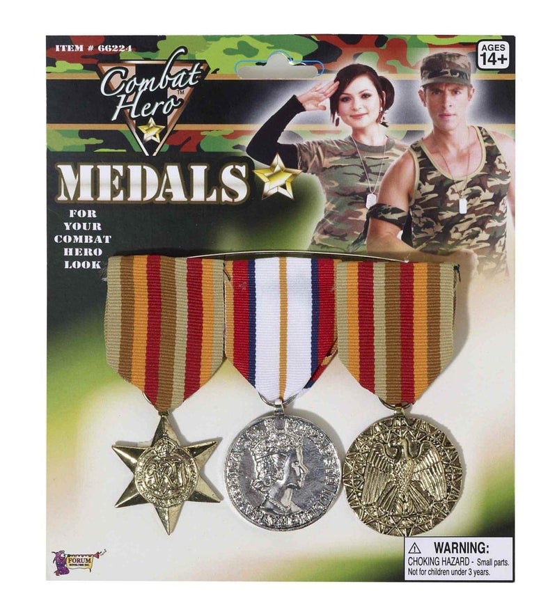 Rubies Forum Novelties Adult Costume Accessory Military Medals, Set of 3 - Image 1