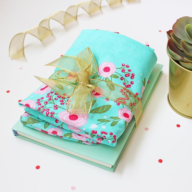 Scribbles Green Springflower Themed Curated Gift Hamper - Set of 1 Tote Bag, 1 Flat Pouch & 1 Hardbound Notebook - Image 1
