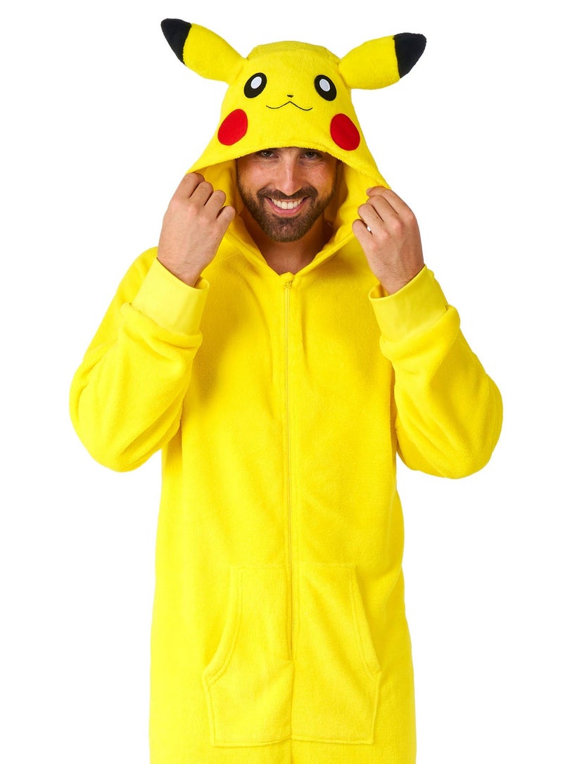 Opposuits Adult Unisex Pikachu Onesie - Pokémon One-Piece Pajamas - Loose Fit - Including Pockets - Yellow - Image 3