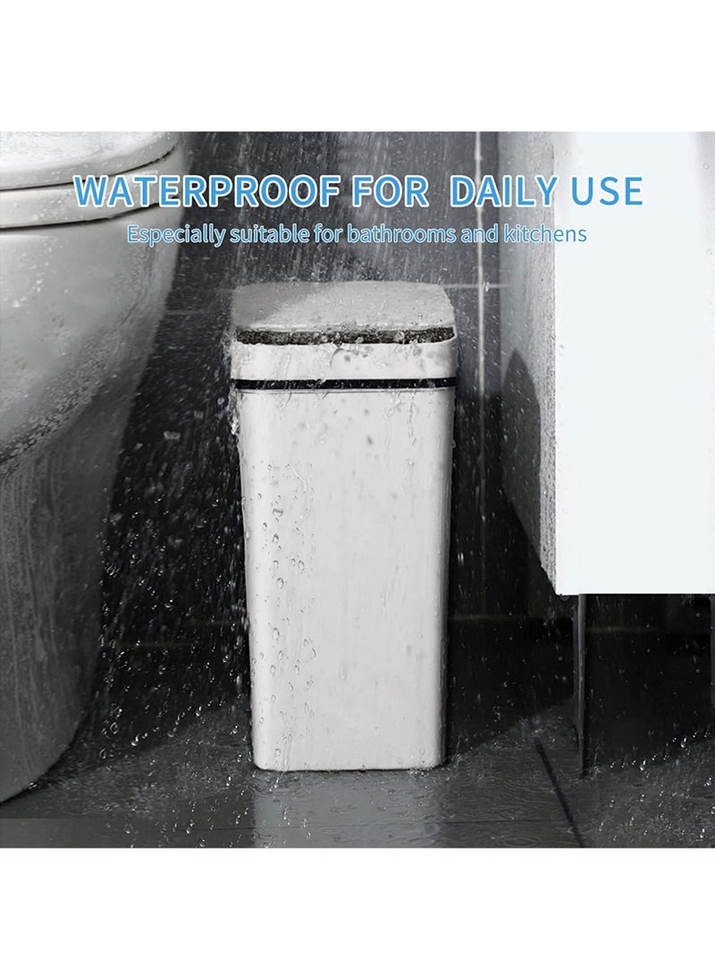 Rock Pow Smart Waste Bin Inductive Trash Can Touchless Bathroom Trash Can with Lid Motion Sensor Waterproof Garbage Bin 12L Narrow Small Automatic Trash Can for Kitchen Bedroom Office Toilet  - Image 4